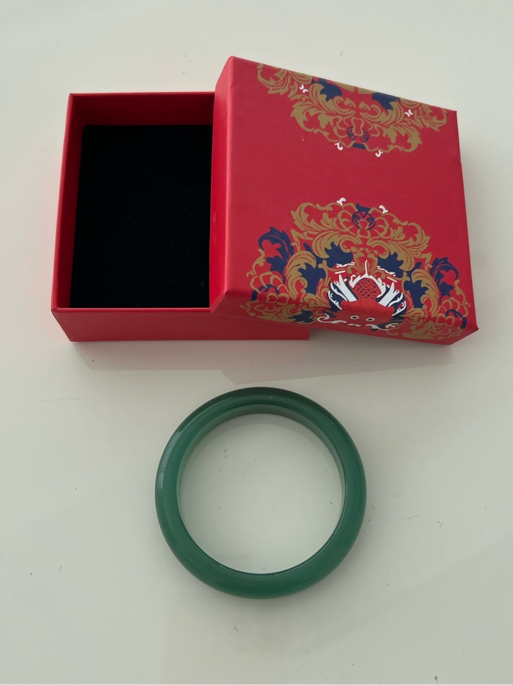 Green jade natural handmade bracelets floating flower ladies bracelet NWB
